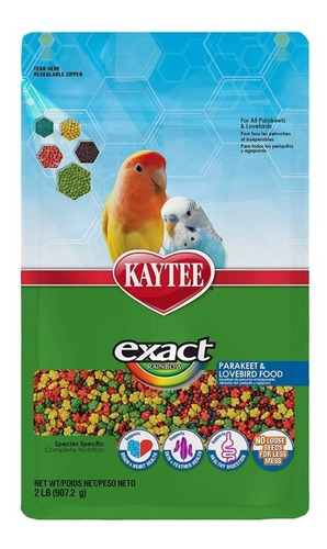 Alimento Para Agaporni Y Periquito Pellets Kaytee Exact 907g