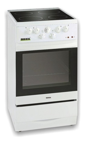 Cocina Bram-Metal 23011/5 eléctrica 4 hornallas  blanca 220V puerta con visor