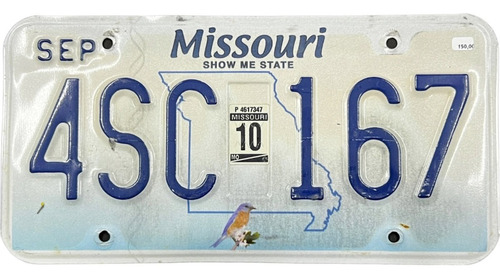 Missouri Original Placa Metálica Carro Eua Usa Americana