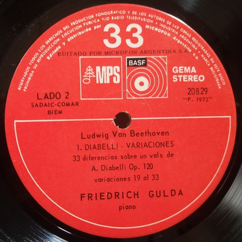 Beethoven 33 Variaciones Un Vals De Diabelli Op 120 (Usado)