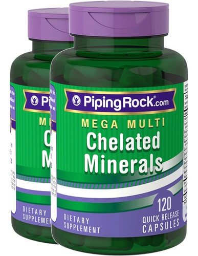 Minerales Quelatados Mega Multi 120 Cap Suplemento Vegano