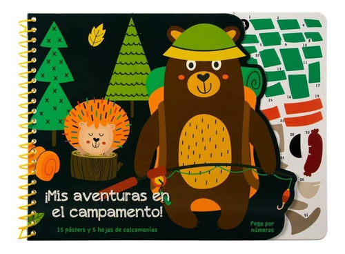 Libro Pega Por Numeros Campamento Estampas Stickers Manual