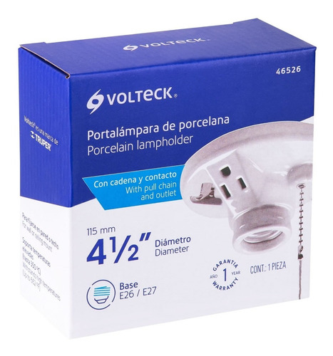 Socket Para Foco E26 Con Ladron Y Cadena Conexion 46526