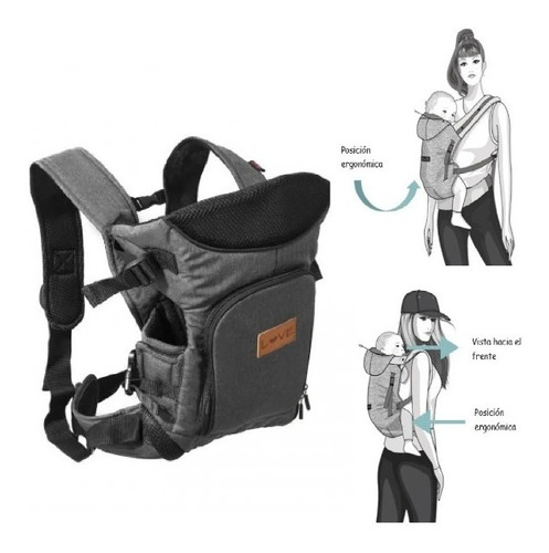 Mochila Ergonómica Porta Bebe Love 4008 0a15kg 3 Posiciones