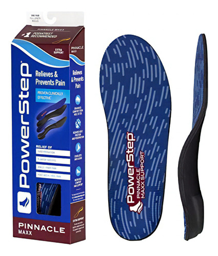 Powerstep Pinnacle Maxx Insoles - Over-pronation Corrective Orthotic Inserts For Maximum Stability - For Ankle, Knee, & Hip Pain Relief & Arch Support Insoles (m 10-10.5, F 12)