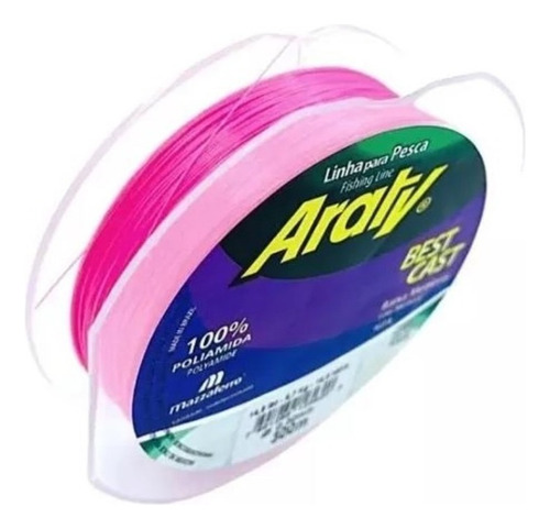 Linha De Monofilamento De Nylon Abrasão 300mt Premium Cor Rosa