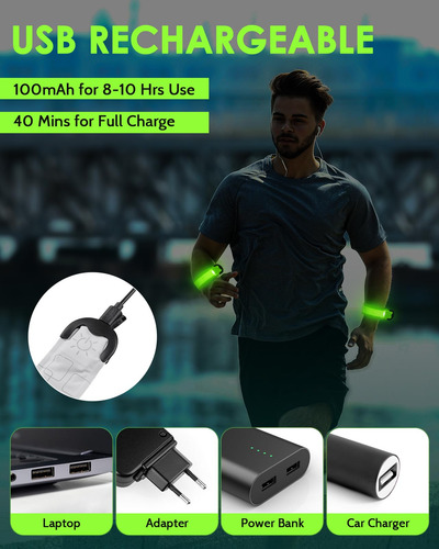 Ja Brazalete Led Recargable, Equipo Reflectante For Correr