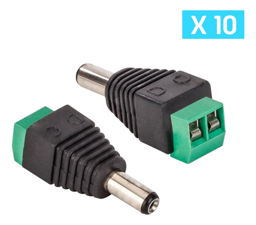 Conector De Corriente Steren Plug Macho 2.1 Mm X 10 Unds