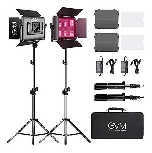 Kit De Iluminacion Gvm Cri97 2 Packs Panel Led 60w -negro