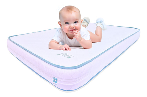 Colchón Para Cuna Corral Kapoli 104 X 70 X 8 Cm Blanco Y Celeste