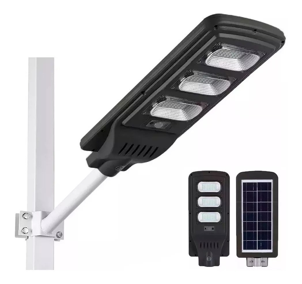 Refletor Luminária Pública Poste Solar Led 60w C Sensor Frete Grátis