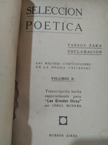 Selección Poética: Versos Para Declamar Vol. 3