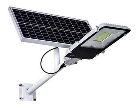 Lampara Led Solar Recargables Poste 60w Plus C/panel Y Base