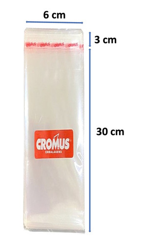 Saco Adesivado 6x30 Saquinho Transparente Cromus 100 Un