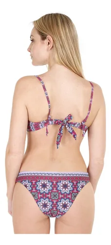 Traje De Baño Bikini Mujer H2o Wear Copa Estampado Violeta