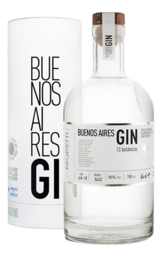 Gin Buenos Aires destilería Moretti gin de autor 750mL