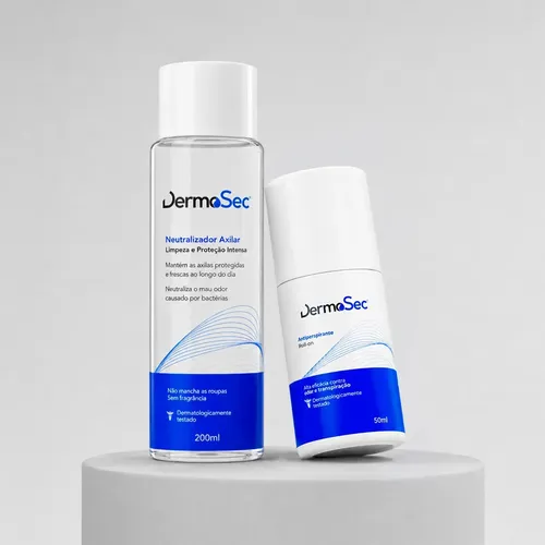 Kit Antitranspirante e Neutralizador Antiodor DermoSec para Suor Excessivo Hiperidrose Sudorese Excessiva Mau Odor CC Cecê e Bromidrose Suvaqueira Mau Cheiro Desodorante Tratamento