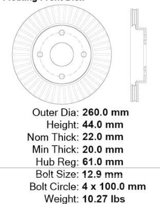 Disco De Frenos Nissan March Versa 2012-