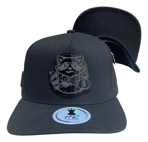 Gorra Mapache Placa Premium Negro Ajustable