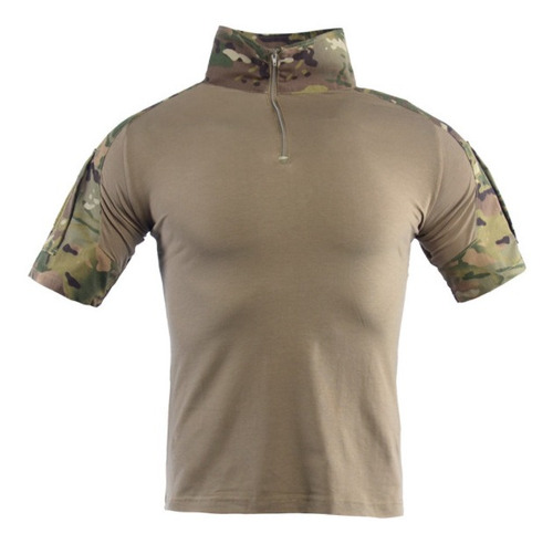 Blusa Sapo Militar De Manga Curta Camuflada Verão