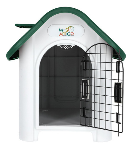 Casa Para Perro Térmica Mascoamigo Con Puerta Razas Chicas Color Verde Musgo