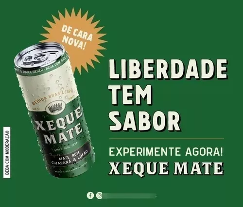 Kit 6 Latas Bebida Xeque Mate Draft Rum 355ml Saboroso Limão