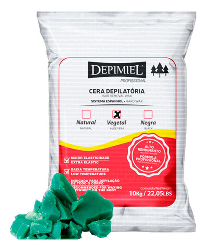 Cera Depilatoria Depimiel Em Pedras Vegetal  Aloe Vera 10kg