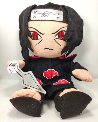 Imagen 2 de 4 de Muñeco De Peluche Itachi Naruto 34cm Hyuga Sharingan