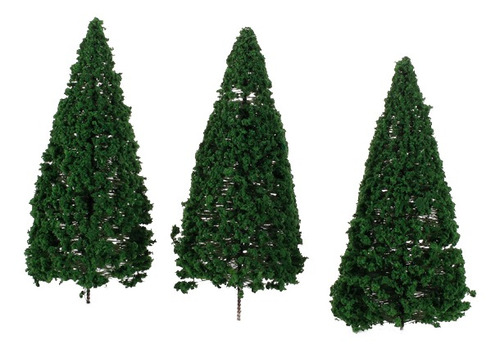 10pcs blanco verde oscuro paisaje paisaje modelo cedar trees 12cm
