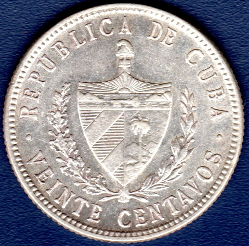 20 Centavos 1949 Moneda De Plata De Cuba Estrella