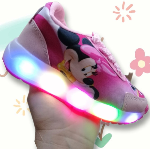 Zapatos De Minnie Con Luz O Luces Para Niña