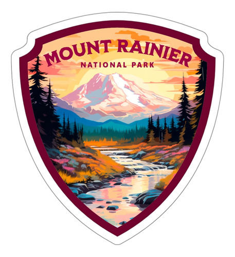 Mount Rainier - Calcomanía De Vinilo Pequeño Botella ...