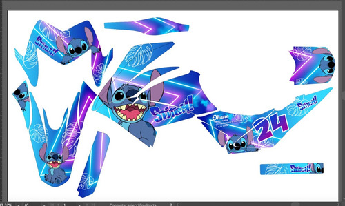 Stickers Para Hero Hunk 160r Stich Morado