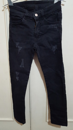 Pantalón Jean Nena, Elastizado, Talle Xs Color Negro