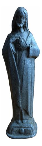 Figura Antigua De Plomo, Sagrado Corazón, Siglo Xix