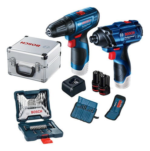 Combo Bosch Gsr 120-li + Gdr 120-li 2 Baterias 2ah Maleta