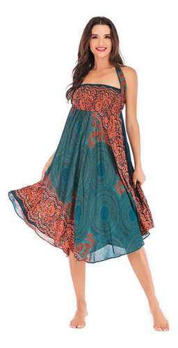 Falda De Mujer Larga Hippie Bohemia Gitana Floral Printin 75