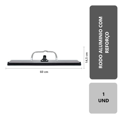 Rodo De Alumínio Duplo 60cm - Com Reforço - Sem Cabo