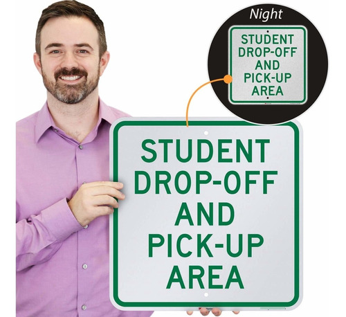 Smartsign  Cartel Texto  Student Drop-off And Pick-up Area 