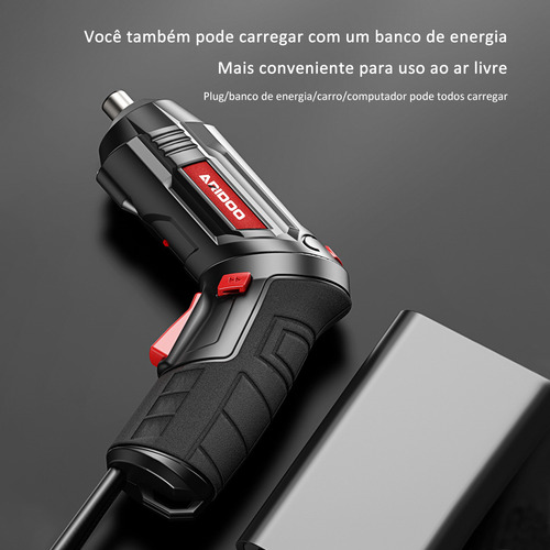 Parafusadeira Sem Fio 4.2v 220V C/ Carregador E Acessórios Cor Preto Frequência 60hz
