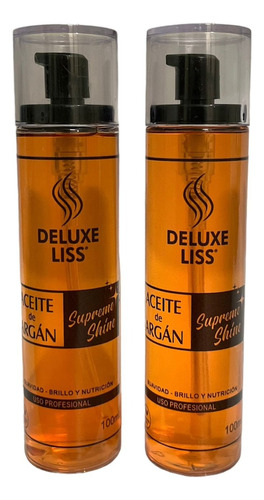 Aceite De Argán 100% Orgánico Deluxe Liss® Kit X 2 Unidades 