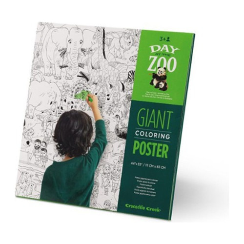 Póster Gigante Para Colorear Un Dia En El Zoológico 