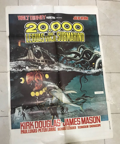 Afiche De Cine - 20.000 Leguas De Viaje Submarino-disney