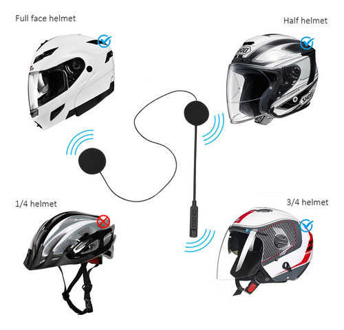 B Fones De Ouvido Sem Fio Bt Capacete De Moto Intercom