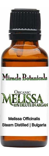 Miracle Botánicos Orgánicos Melissa Officinalis Aceite Esenc