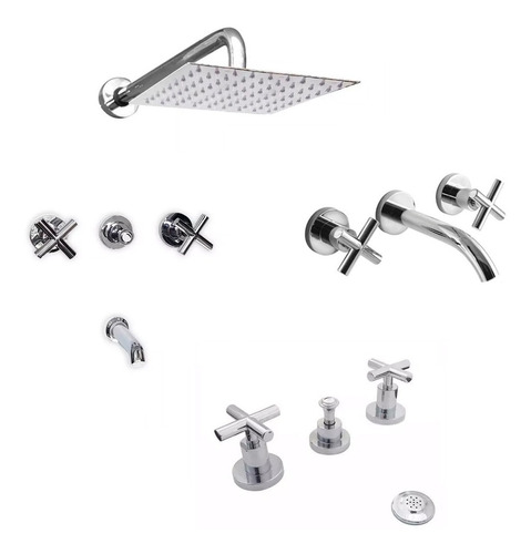 Griferia Hidromet Climb Cruz Lavatorio Ducha Bidet Cs9076