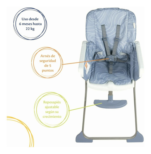 Cosco Simple Fold Silla Alta Ajustable, Se Pliega Y Se