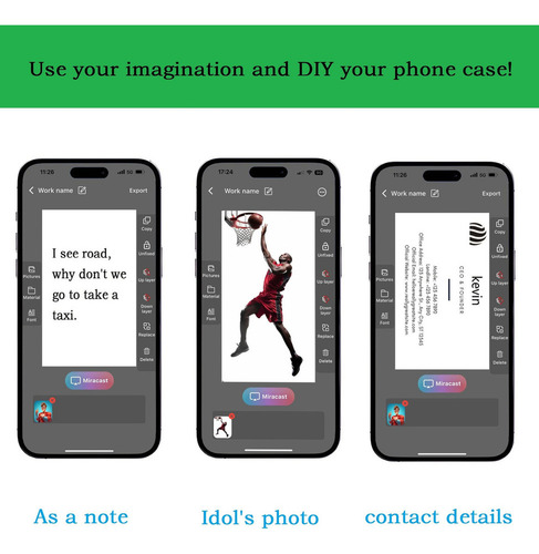 J Yatuo Funda De Teléfono Inteligente Con Proyección Trasera