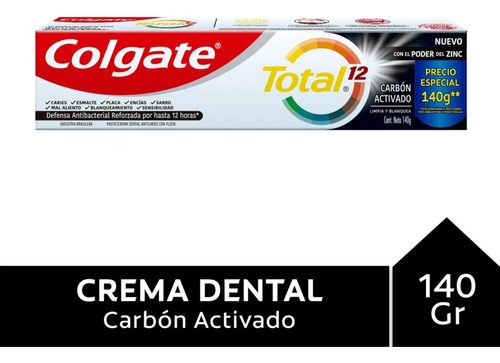 Colgate Total 12 Carbón Activado Crema Dental 140g