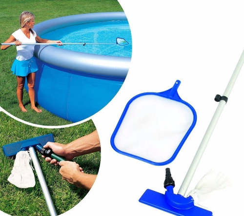 Imagen 2 de 6 de Kit De Limpieza Bestway 2 En 1 Barrefondo + Saca Hojas 2 Mts